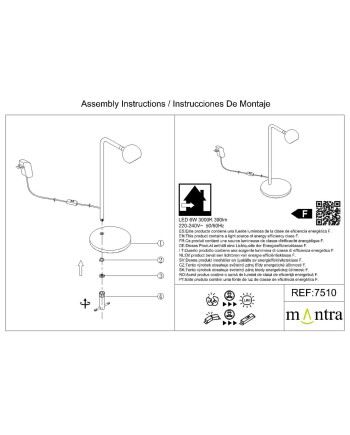 ***OFER/DES*** EYES * SOBREMESA LED PEQUEÑO NEGRO 6W 3000K